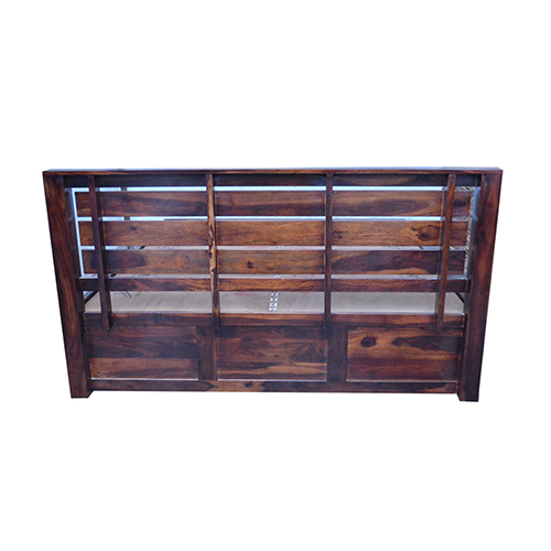Knight Sheesham Solid Wood Bed- King Size Natural Brown - Image 5