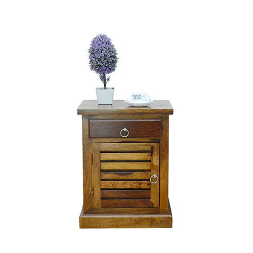 Knight Sheesham Solid Wood Bed Side-l Provincial Teak - Image 1