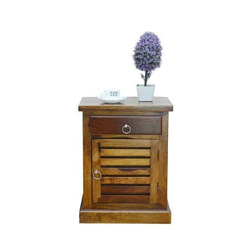 Knight Sheesham Solid Wood Bed Side-r Provincial Teak - Image 1