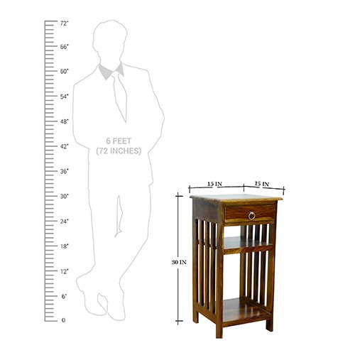 Shesham Wood Side Table Provincial Teak - Image 7