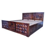 Gems Sheesham Solid Wood Bed With Storage-king Size Natural Brown - Image 3