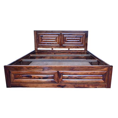 Home Edge Sheesham Solid Wood Bed With Storage-king Size Natural Brown - Image 1