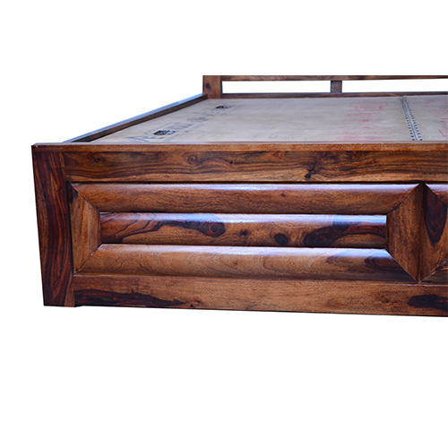 Home Edge Sheesham Solid Wood Bed With Storage-king Size Natural Brown - Image 5