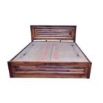 Home Edge Sheesham Solid Wood Bed With Storage- King Size Natural Brown - Image 2