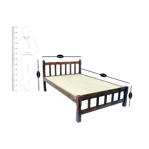 Sheesham Solid Wood Single Bed-medium Natural Brown - Image 8