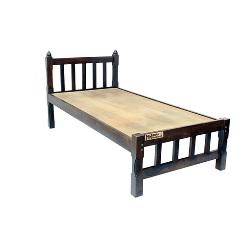 Sheesham Solid Wood Single Bed- Small Walnut - Image 4