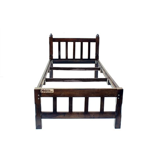 Sheesham Solid Wood Single Bed- Small Walnut - Image 6