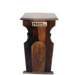 Sheesham Solid Wood Magazine Holder With Iron Grill Natural Brown - Image 4