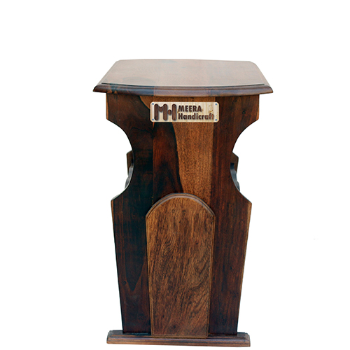 Sheesham Solid Wood Magazine Holder With Iron Grill Natural Brown - Image 4