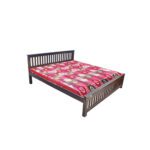 Wooden strip sheesham solid wood bed- king size walnut