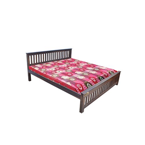 Wooden strip sheesham solid wood bed- king size walnut - Image 1