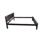 Wooden strip sheesham solid wood bed- king size walnut - Image 2