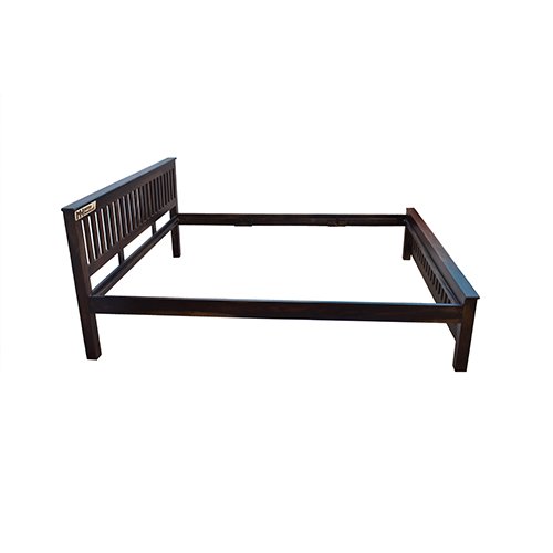 Wooden strip sheesham solid wood bed- king size walnut - Image 2