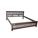 Wooden strip sheesham solid wood bed- king size walnut - Image 3