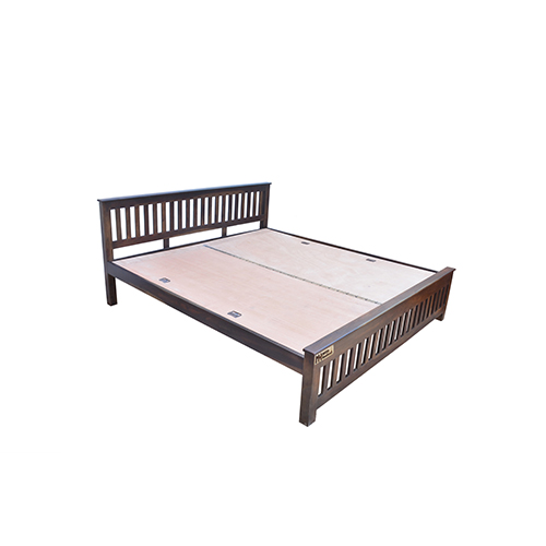 Wooden strip sheesham solid wood bed- king size walnut - Image 6