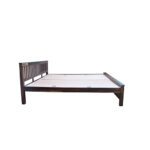 Wooden strip sheesham solid wood bed- king size walnut - Image 7