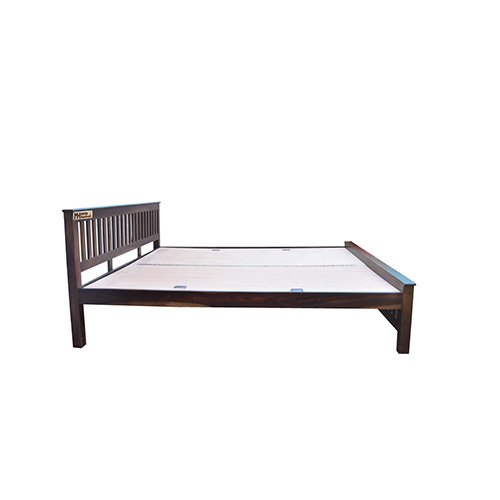 Wooden strip sheesham solid wood bed- king size walnut - Image 7