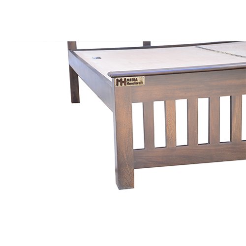 Wooden strip sheesham solid wood bed- king size walnut - Image 9