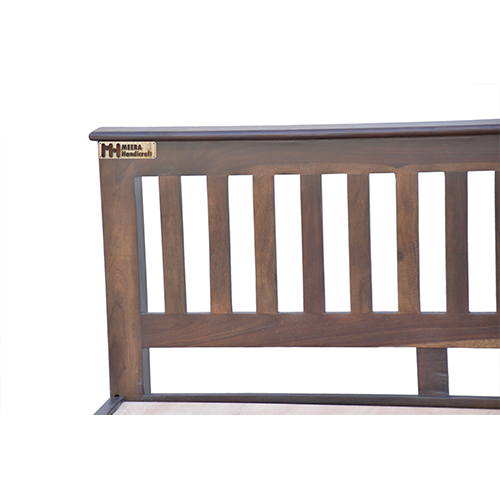 Wooden strip sheesham solid wood bed- king size walnut - Image 10