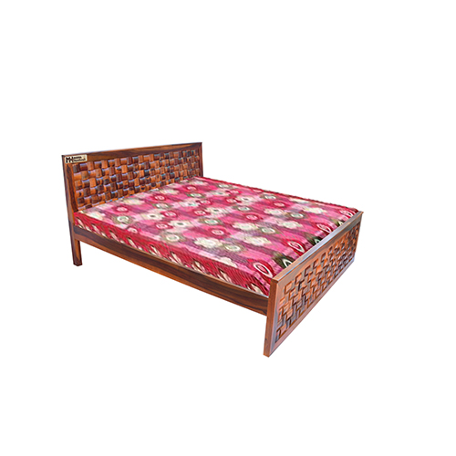 Wooden wave sheesham solid wood bed - king size mapple - Image 1