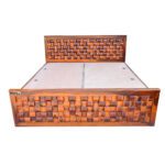 Wooden wave sheesham solid wood bed - king size mapple - Image 2