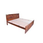 Wooden wave sheesham solid wood bed - king size mapple - Image 3