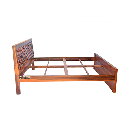 Wooden wave sheesham solid wood bed - king size mapple - Image 6