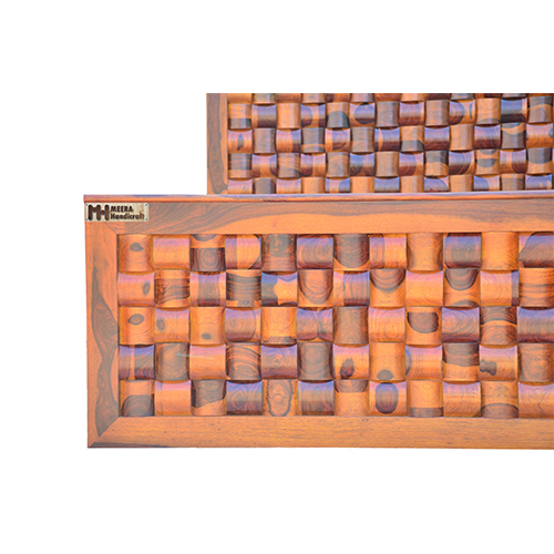 Wooden wave sheesham solid wood bed - king size mapple - Image 8