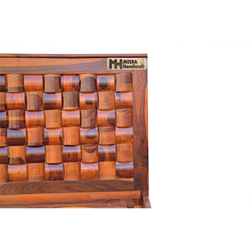 Wooden wave sheesham solid wood bed - king size mapple - Image 9