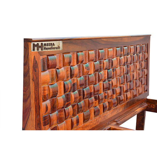 Wooden wave sheesham solid wood bed - king size mapple - Image 10