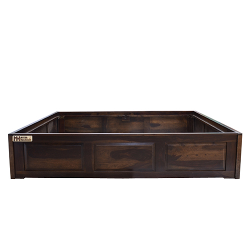 Sheesham solid wood diwan bed with storage walnut - Image 9