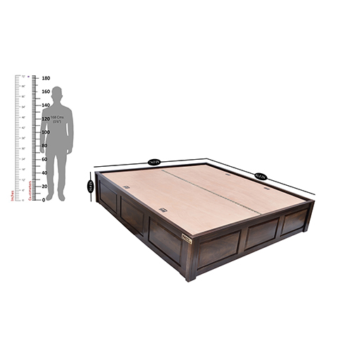 Sheesham solid wood diwan bed with storage walnut - Image 10