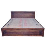 Meera sheesham solid wood bed without storage-king size natural brown - Image 2