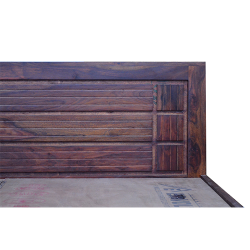 Meera sheesham solid wood bed without storage-king size natural brown - Image 3