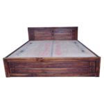 Meera sheesham solid wood bed with storage - king size natural brown