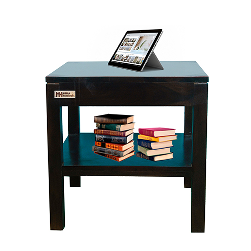 Sheesham Solid Wood Stool With Shelf Walnut - Image 1