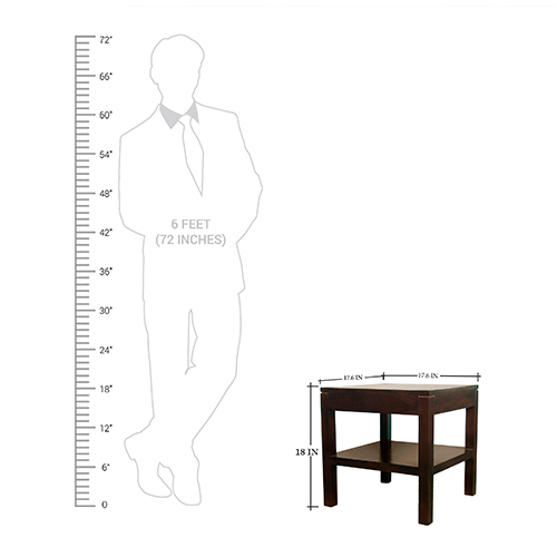 Sheesham Solid Wood Stool With Shelf Walnut - Image 4