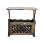 Sheesham Solid Wood Magazine Holder With Carving Provincial Teak - Image 5