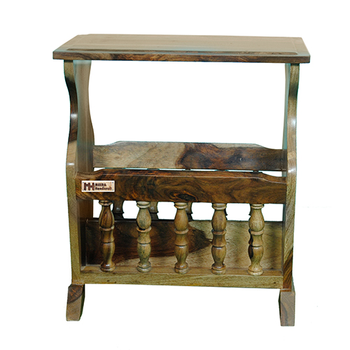 Sheesham Solid Wood Small Magazine Holder Natural Sheesham - Image 2