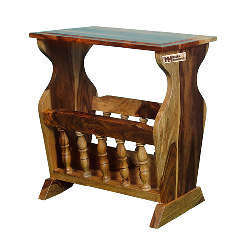 Sheesham Solid Wood Small Magazine Holder Natural Sheesham - Image 3
