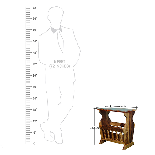 Sheesham Solid Wood Small Magazine Holder Natural Sheesham - Image 5