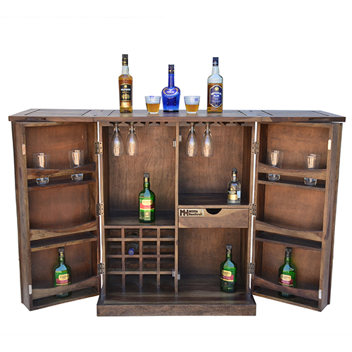 wood bar cabinet walnut