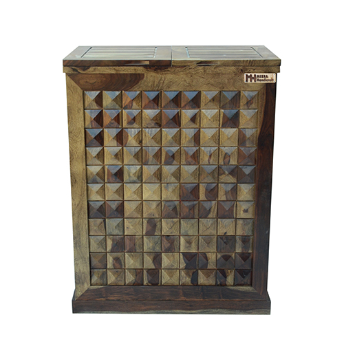 Diamond sheesham solid wood bar cabinet warm chestnut - Image 3