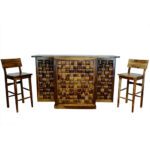 Wooden wave sheesham solid wood bar cabinet provincial teak - Image 3