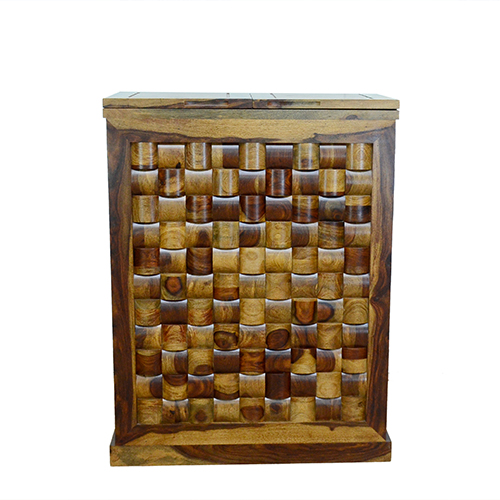 Wooden wave sheesham solid wood bar cabinet provincial teak - Image 7