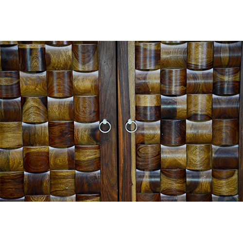 Wooden wave sheesham solid wood bar cabinet provincial teak - Image 8