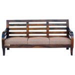 Sheesham Solid Wood Sofa-3 Seater Natural Brown