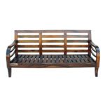 Sheesham Solid Wood Sofa-3 Seater Natural Brown - Image 2