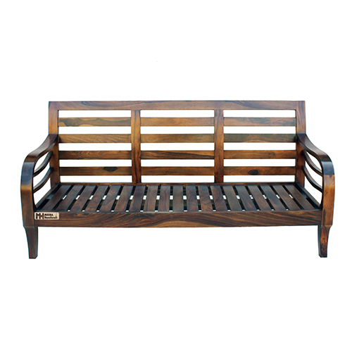 Sheesham Solid Wood Sofa-3 Seater Natural Brown - Image 2