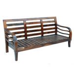 Sheesham Solid Wood Sofa-3 Seater Natural Brown - Image 3